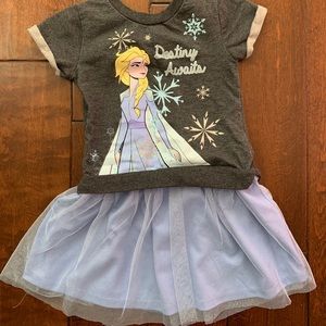 Frozen 2 Elsa Tutu Dress/Top Sz XS/4 EUC
